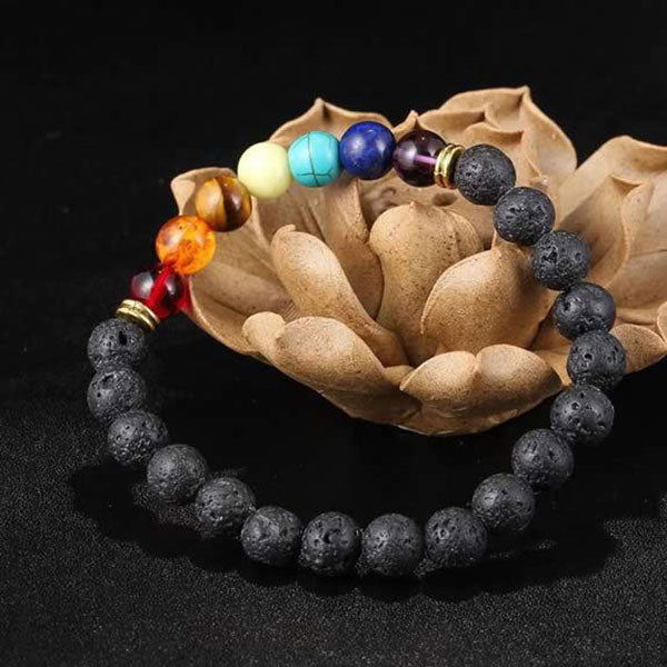 ReiChi - Bracciale chakra in pietra lavica