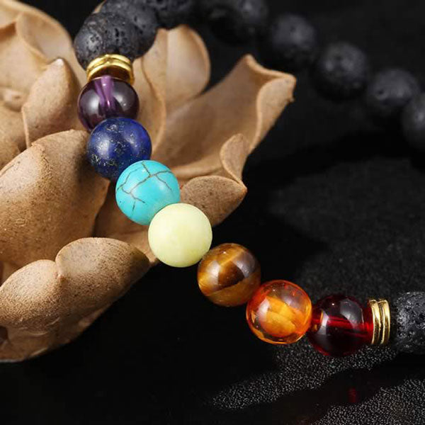 ReiChi - Bracciale chakra in pietra lavica