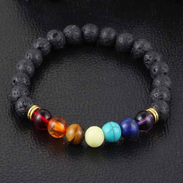 ReiChi - Bracciale chakra in pietra lavica