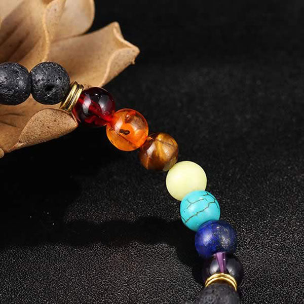 ReiChi - Bracciale chakra in pietra lavica